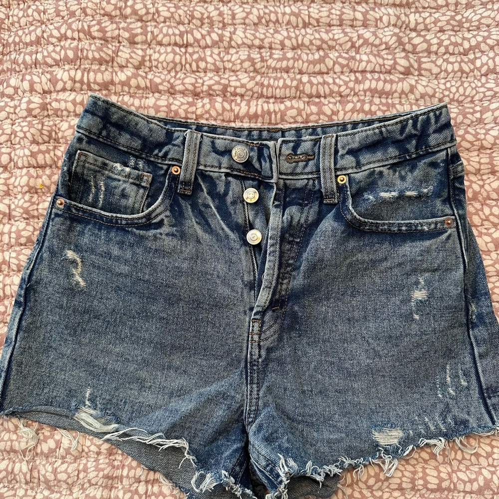 Wild Fable Highest Rise Distressed Jean Shorts Sz 0